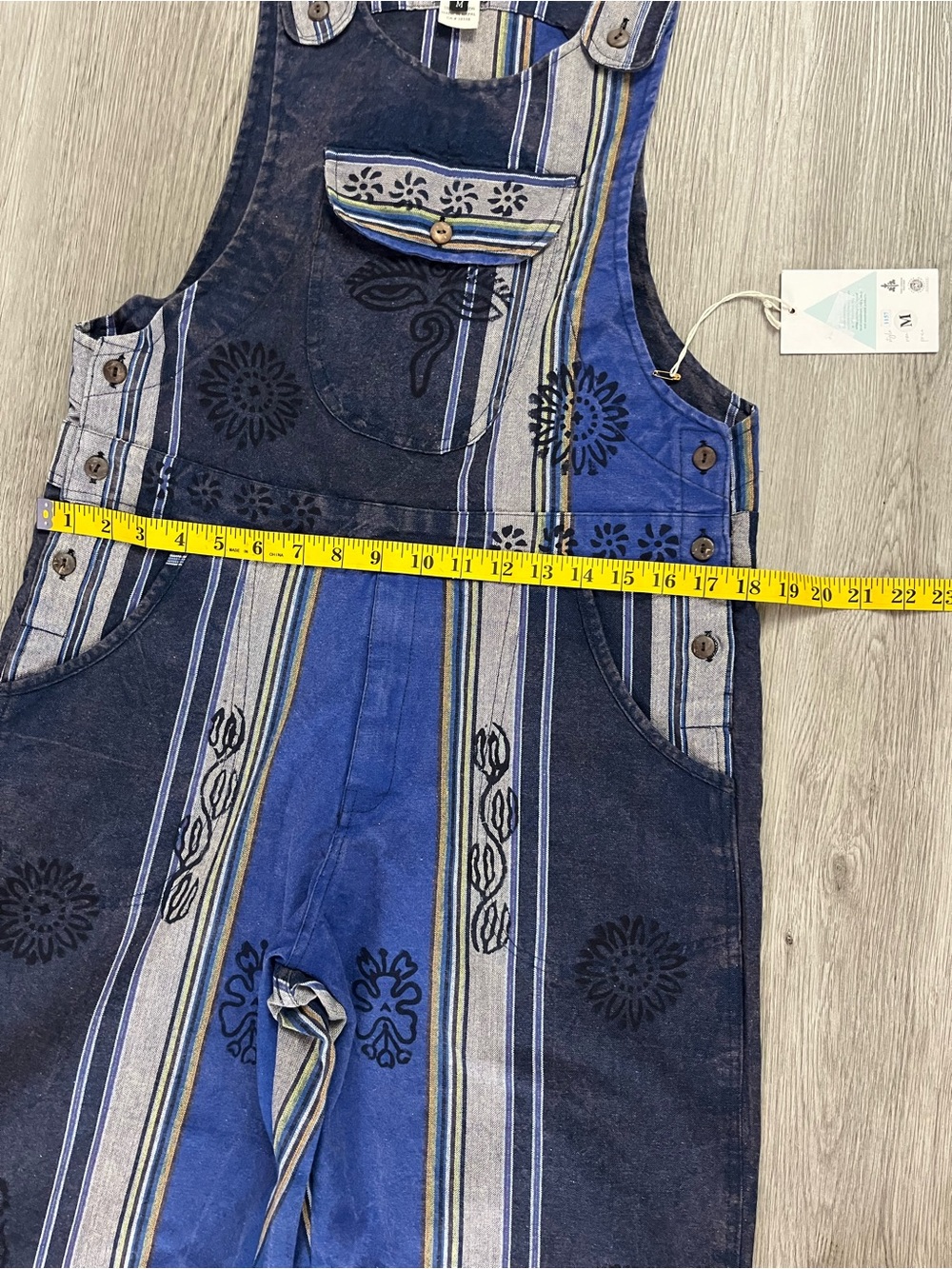 225–NWT Striped Blue Denim Overalls for Women - Picture 3 of 4